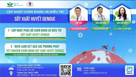 [Thông báo] cập nhật kiến thức y khoa 29/8 chủ đề: Cập nhật chẩn đoán và điều trị Sốt xuất huyết Dengue