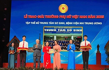 Trung tâm Sơ sinh – Bệnh viện Nhi Trung ương được vinh danh tại Giải thưởng Phụ nữ Việt Nam năm 2025