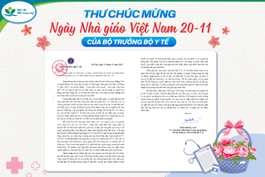 Thư chúc mừng Ngày Nhà giáo Việt Nam 20-11 của Bộ trưởng Bộ Y tế