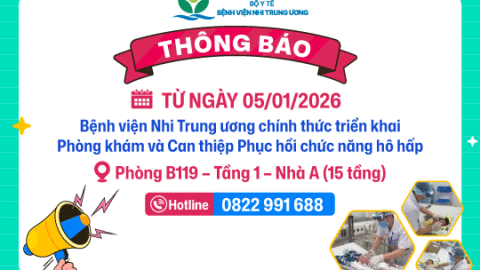 Bệnh viện Nhi Trung ương ra mắt Phòng Khám & Can Thiệp Phục Hồi Chức Năng Hô Hấp