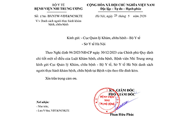 [Công văn] V/v Danh sách người thực hành khám bệnh, chữa bệnh khóa 21