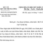 Công văn số 3059/BVNTW-VĐT&NCSKTE ngày 24 tháng 9 năm 2026 V/v Danh sách người thực hành khám bệnh, chữa bệnh