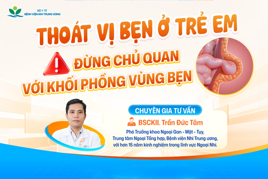 [Hiểu đúng - Chăm tốt] Thoát vị bẹn ở trẻ em - Đừng chủ quan với khối phồng vùng bẹn